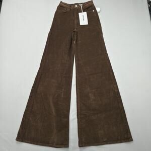 FRAME Le Palazzo Wide Leg Corduroy Pants Womens 23 High Rise Designer Retro 70s